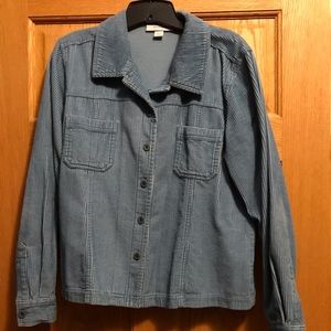 Blue Dress Barn Casual Button Down Coat.  Size Large